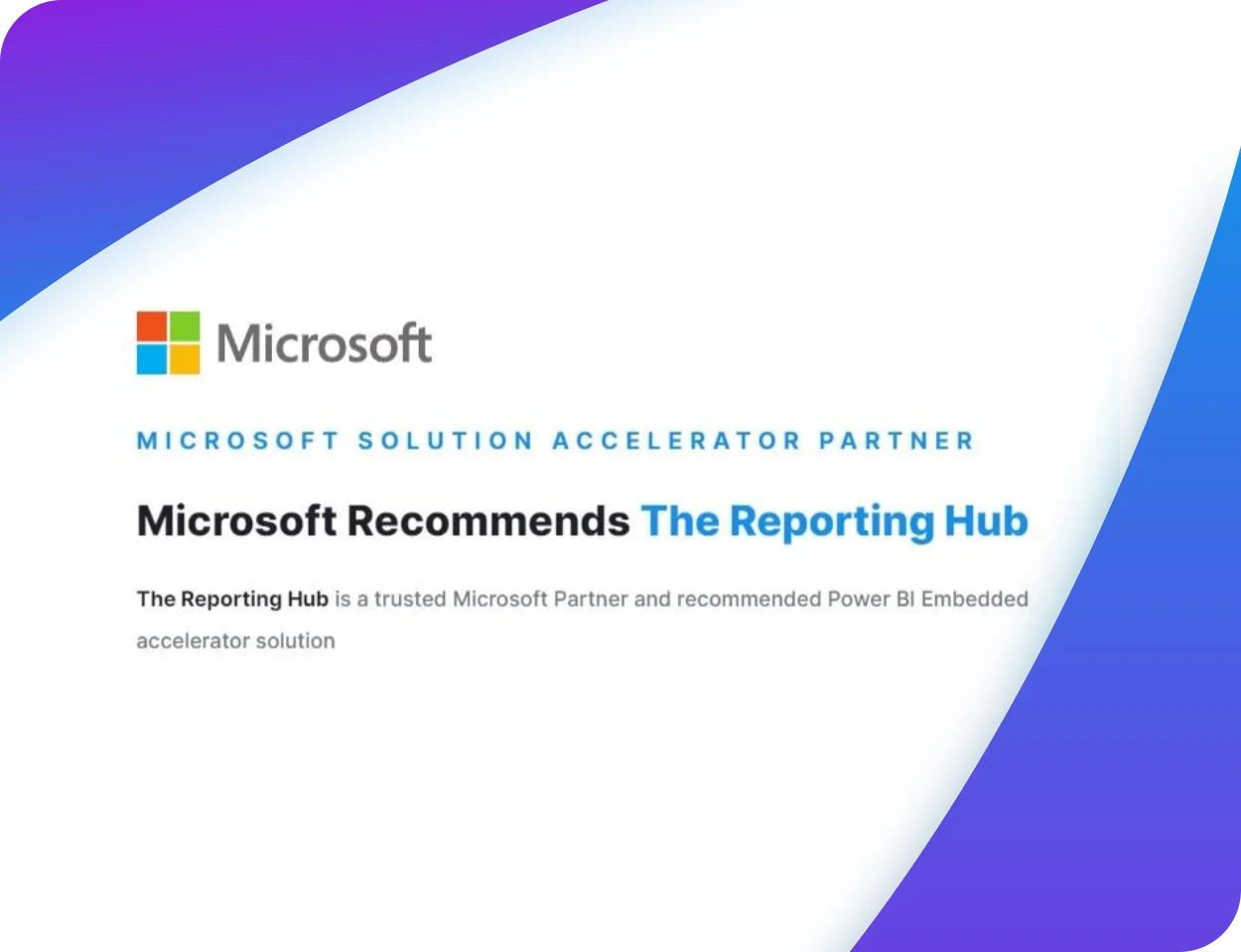 Microsoft’s Embedded Analytics Solution Accelerator Program now LIVE with the Reporting Hub